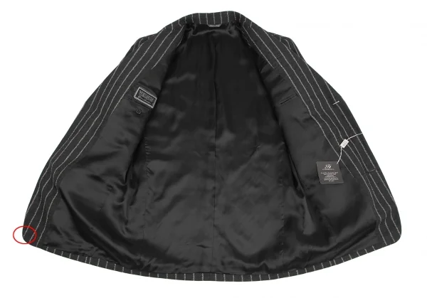 ヴェルサスVERSUS ストライプメタルボタンセットアップスーツ グレー50 K-128501_009