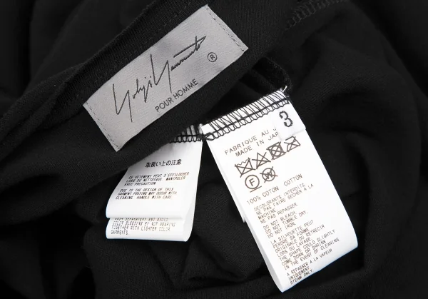 ヨウジヤマモト プールオムYohji Yamamoto POUR HOMME ポケットペーストデザインTシャツ 黒3 K-128510_012