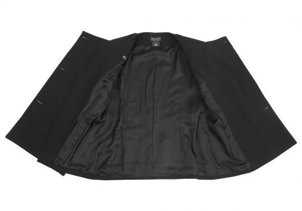 グッチGUCCI ウールノーカラージャケット 黒44 K-128534_011