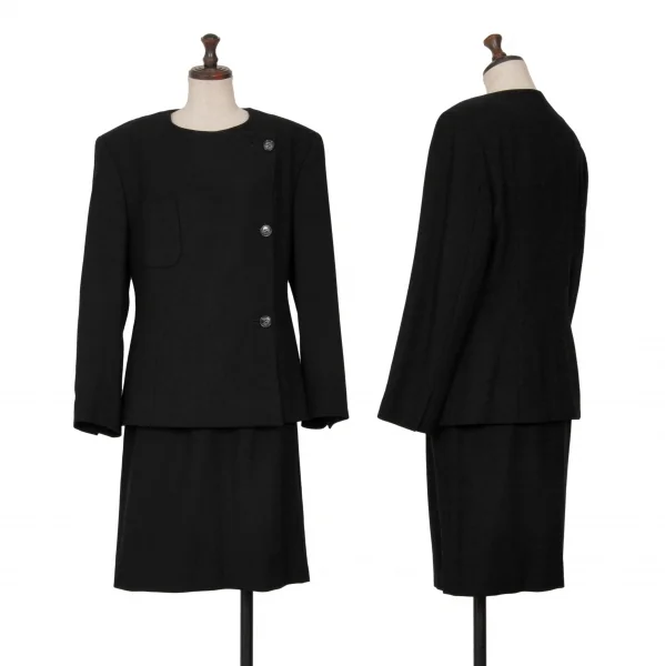 グッチGUCCI ウールノーカラージャケット 黒44 K-128534_014