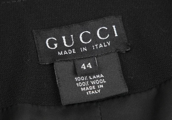 グッチGUCCI ウールノーカラージャケット 黒44 K-128534_015