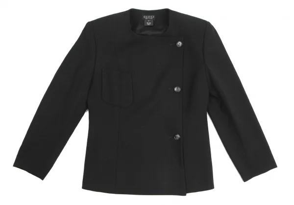 グッチGUCCI ウールノーカラージャケット 黒44 K-128534_002
