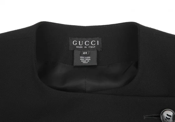 グッチGUCCI ウールノーカラージャケット 黒44 K-128534_004