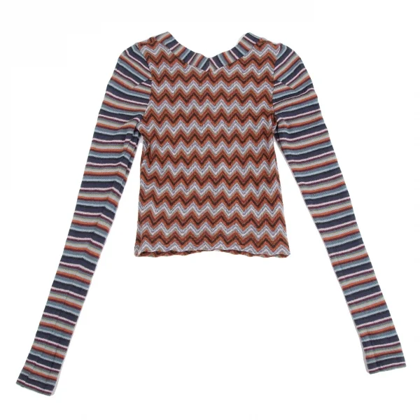 ヴィヴィアンウエストウッド レッドレーベルVivienne Westwood Red Label カラーボーダー切替Vネックニット マルチ2 K-128617_009