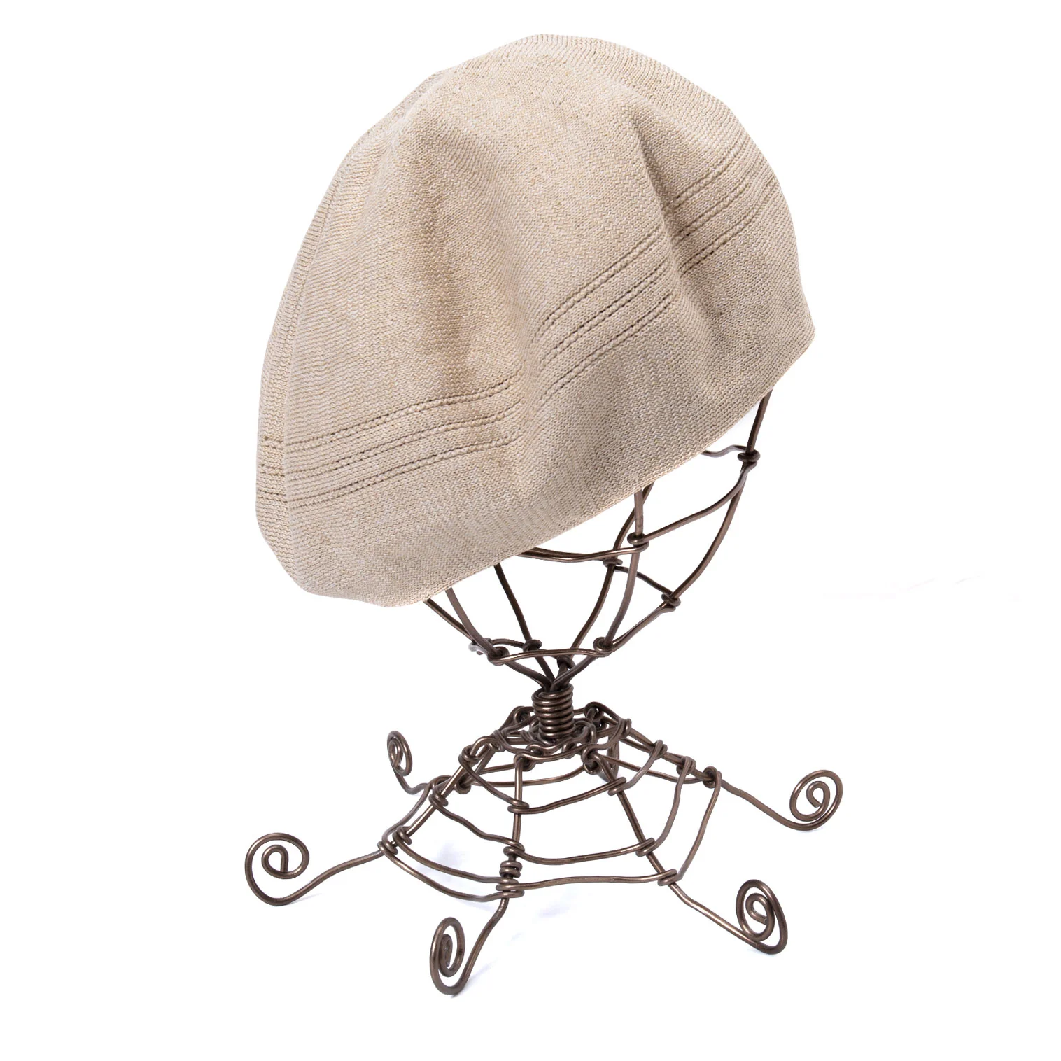 Vivienne Westwood Mesh Orb Woven Beret Beige S~M (K-128624)