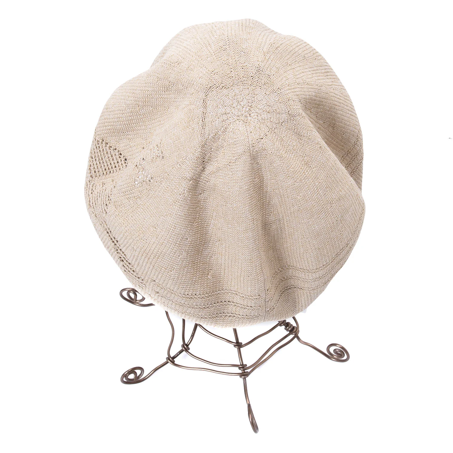 Vivienne Westwood Mesh Orb Woven Beret Beige S~M (K-128624)
