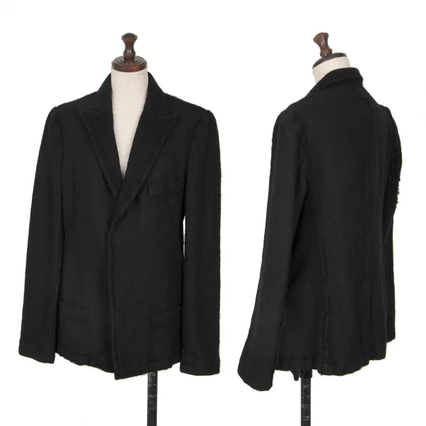 Y's Wool Fulling Herringbone Jacket Black 4 K-128658_001