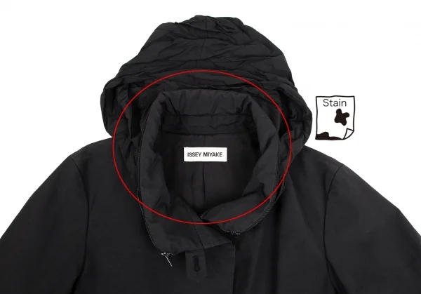 イッセイミヤケISSEY MIYAKEナイロンコットンジップフード収納コート