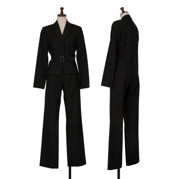 イッセイミヤケISSEY MIYAKE ウールノータックローライズパンツ 黒2 K-128703_010