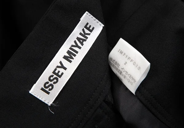 イッセイミヤケISSEY MIYAKE ウールノータックローライズパンツ 黒2 K-128703_011