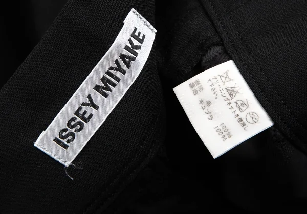 イッセイミヤケISSEY MIYAKE ウールノータックローライズパンツ 黒2 K-128703_012