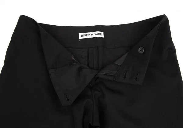 イッセイミヤケISSEY MIYAKE ウールノータックローライズパンツ 黒2 K-128703_004