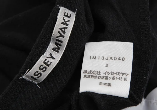 イッセイミヤケISSEY MIYAKE テーピングフレンチスリーブTシャツ 黒2 K-128709_013