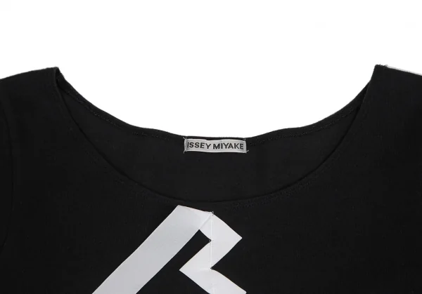 イッセイミヤケISSEY MIYAKE テーピングフレンチスリーブTシャツ 黒2 K-128709_004