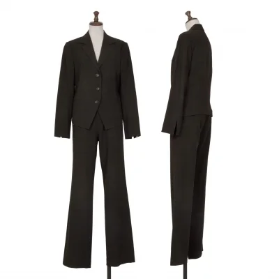 イッセイミヤケ フェットISSEY MIYAKE FETE ウールセットアップスーツ 黒