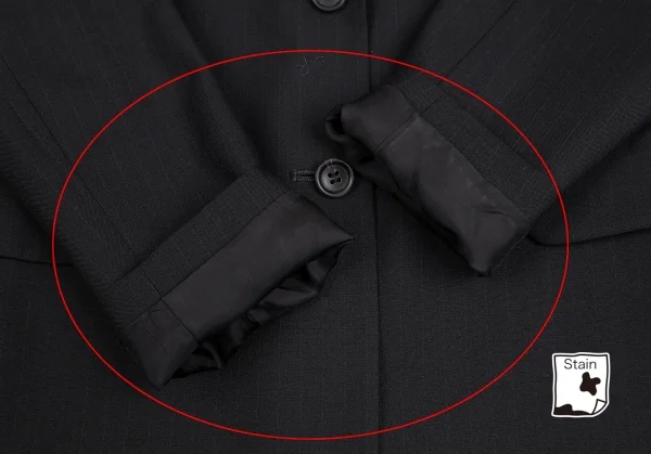 イッセイミヤケ フェットISSEY MIYAKE FETE シャドーストライプウールジャケット 紺1 K-128721_010