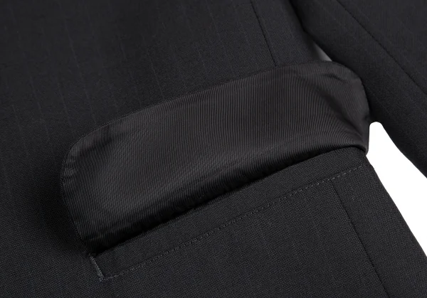 イッセイミヤケ フェットISSEY MIYAKE FETE シャドーストライプウールジャケット 紺1 K-128721_012