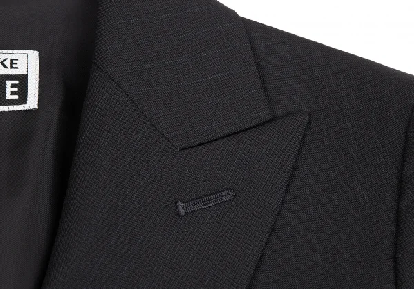 イッセイミヤケ フェットISSEY MIYAKE FETE シャドーストライプウールジャケット 紺1 K-128721_005