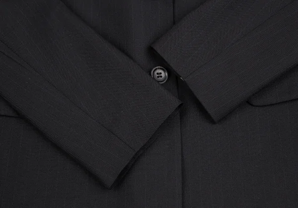 イッセイミヤケ フェットISSEY MIYAKE FETE シャドーストライプウールジャケット 紺1 K-128721_009