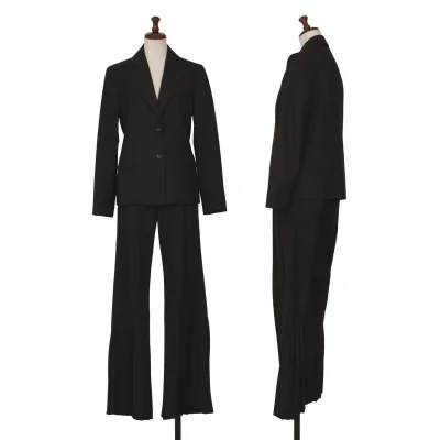 イッセイミヤケ フェットISSEY MIYAKE FETE シャドーストライプウールセットアップスーツ 紺