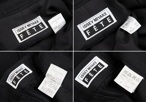 イッセイミヤケ フェットISSEY MIYAKE FETE シャドーストライプウールセットアップスーツ 紺1 K-128723_020