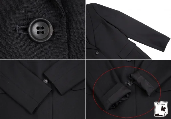 イッセイミヤケ フェットISSEY MIYAKE FETE シャドーストライプウールセットアップスーツ 紺1 K-128723_005