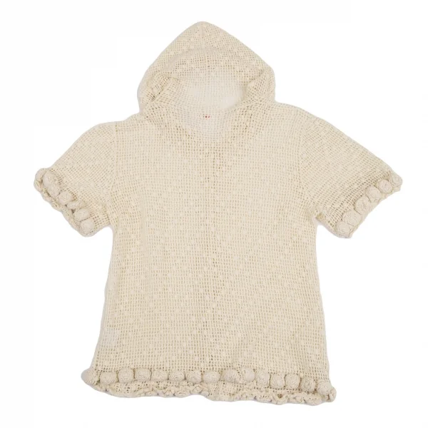 ワンダフルワールド カネコイサオWONDERFUL WORLD KANEKO ISAO コットンフーディーニットトップス アイボリーM位 K-128755_012