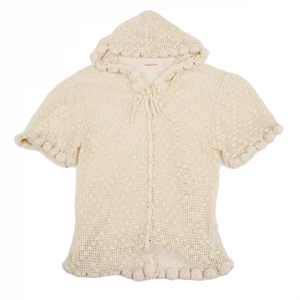 ワンダフルワールド カネコイサオWONDERFUL WORLD KANEKO ISAO コットンフーディーニットトップス アイボリーM位 K-128755_002