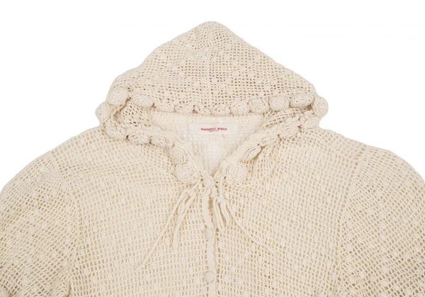 ワンダフルワールド カネコイサオWONDERFUL WORLD KANEKO ISAO コットンフーディーニットトップス アイボリーM位 K-128755_003
