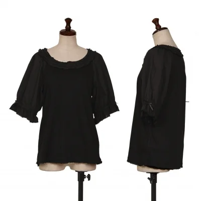 コムデギャルソンCOMME des GARCONS 毛糸装飾ホック留めアシンメトリーカーディガン 黒M位 【レディース】 コムデギャルソンCOMME des GARCONS 毛糸装飾ホック留め