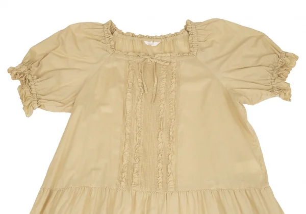 ピンクハウスPINK HOUSE コットンフリルワンピース 黄色L位 (K-128763)