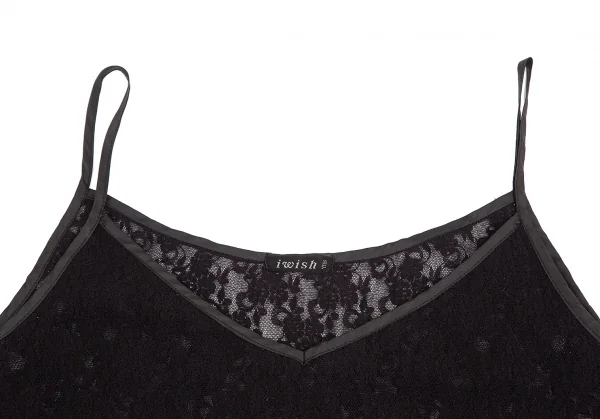 アイウィッシュワイズビスiwish Y's bis フラワーレースキャミソール 黒XS位 K-128770_003