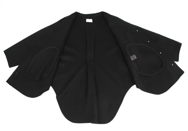 ル フィルLE PHIL ピュアカシミヤノーカラージャケット 黒F K-128802_010