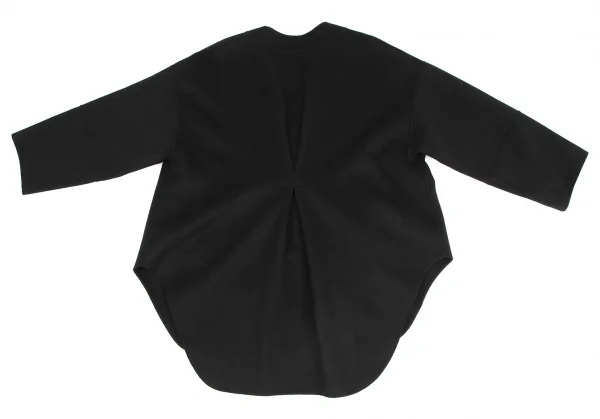 ル フィルLE PHIL ピュアカシミヤノーカラージャケット 黒F K-128802_011