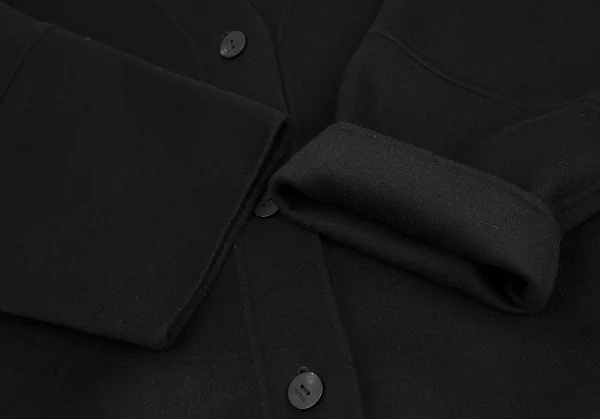 ル フィルLE PHIL ピュアカシミヤノーカラージャケット 黒F K-128802_007