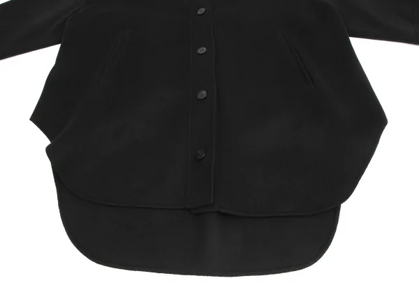 ル フィルLE PHIL ピュアカシミヤノーカラージャケット 黒F K-128802_008