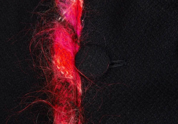 トリココムデギャルソンtricot COMME des GARCONSカラフルニットパイピングウールダブルジャケット 黒M K-128819_006