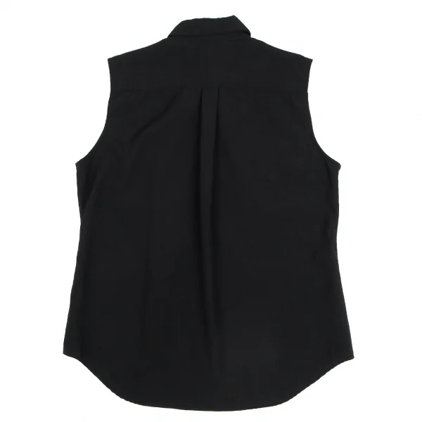 ローブドシャンブル コムデギャルソンrobe de chambre COMME des GARCONS ベロアポケットウールノースリーブブラウス 黒M位 K-128821_012
