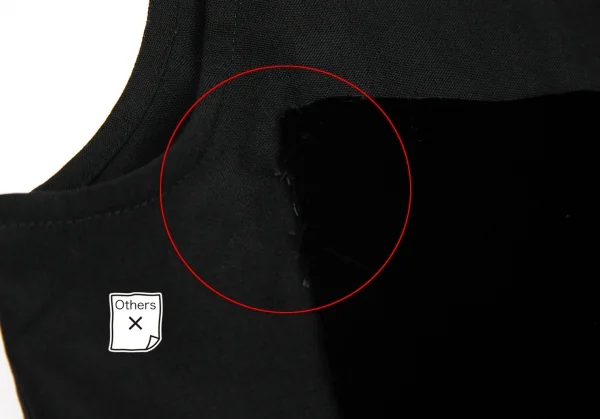 ローブドシャンブル コムデギャルソンrobe de chambre COMME des GARCONS ベロアポケットウールノースリーブブラウス 黒M位 K-128821_004