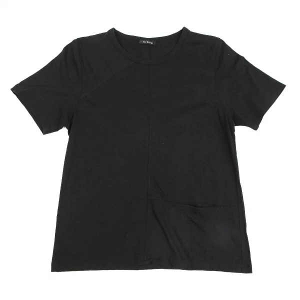 ワイズフォーリビングY's for living リネン混パネル切替Tシャツ 黒M位 K-128843_001