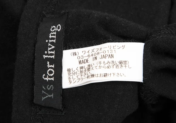 ワイズフォーリビングY's for living リネン混パネル切替Tシャツ 黒M位 K-128843_010