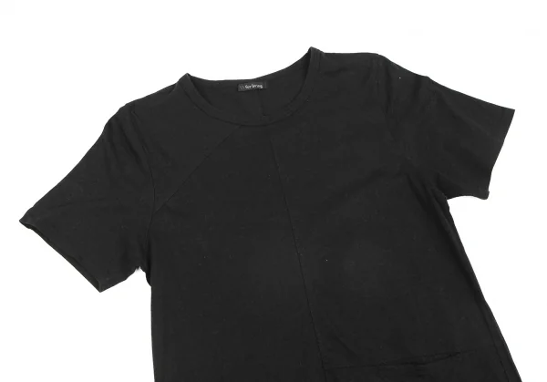 ワイズフォーリビングY's for living リネン混パネル切替Tシャツ 黒M位 K-128843_002