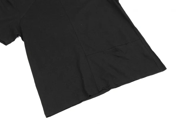 ワイズフォーリビングY's for living リネン混パネル切替Tシャツ 黒M位 K-128843_005