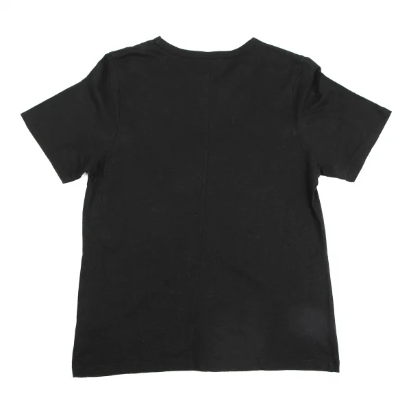 ワイズフォーリビングY's for living リネン混パネル切替Tシャツ 黒M位 K-128843_008