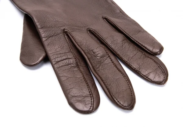 クリスチャンディオールChristian Dior ロゴレザーグローブ 茶18 K-128863_003