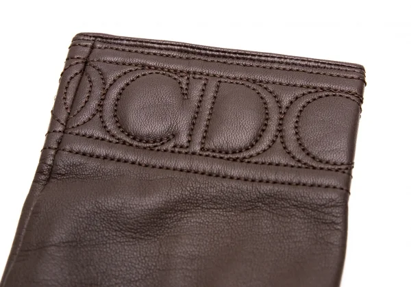 クリスチャンディオールChristian Dior ロゴレザーグローブ 茶18 K-128863_005