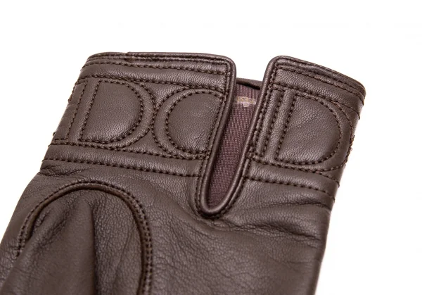 クリスチャンディオールChristian Dior ロゴレザーグローブ 茶18 K-128863_006