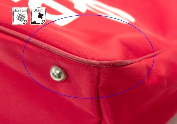 コムコム コムデギャルソンCOMME des GARCONS ロゴプリントチェーンハンドルバッグ 赤白 K-128870_012