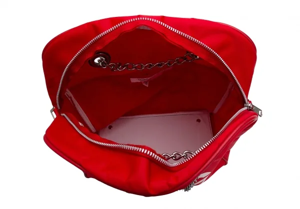 コムコム コムデギャルソンCOMME des GARCONS ロゴプリントチェーンハンドルバッグ 赤白 K-128870_018