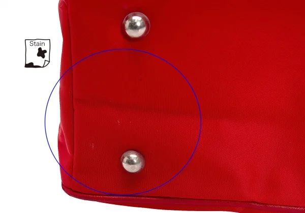 コムコム コムデギャルソンCOMME des GARCONS ロゴプリントチェーンハンドルバッグ 赤白 K-128870_007